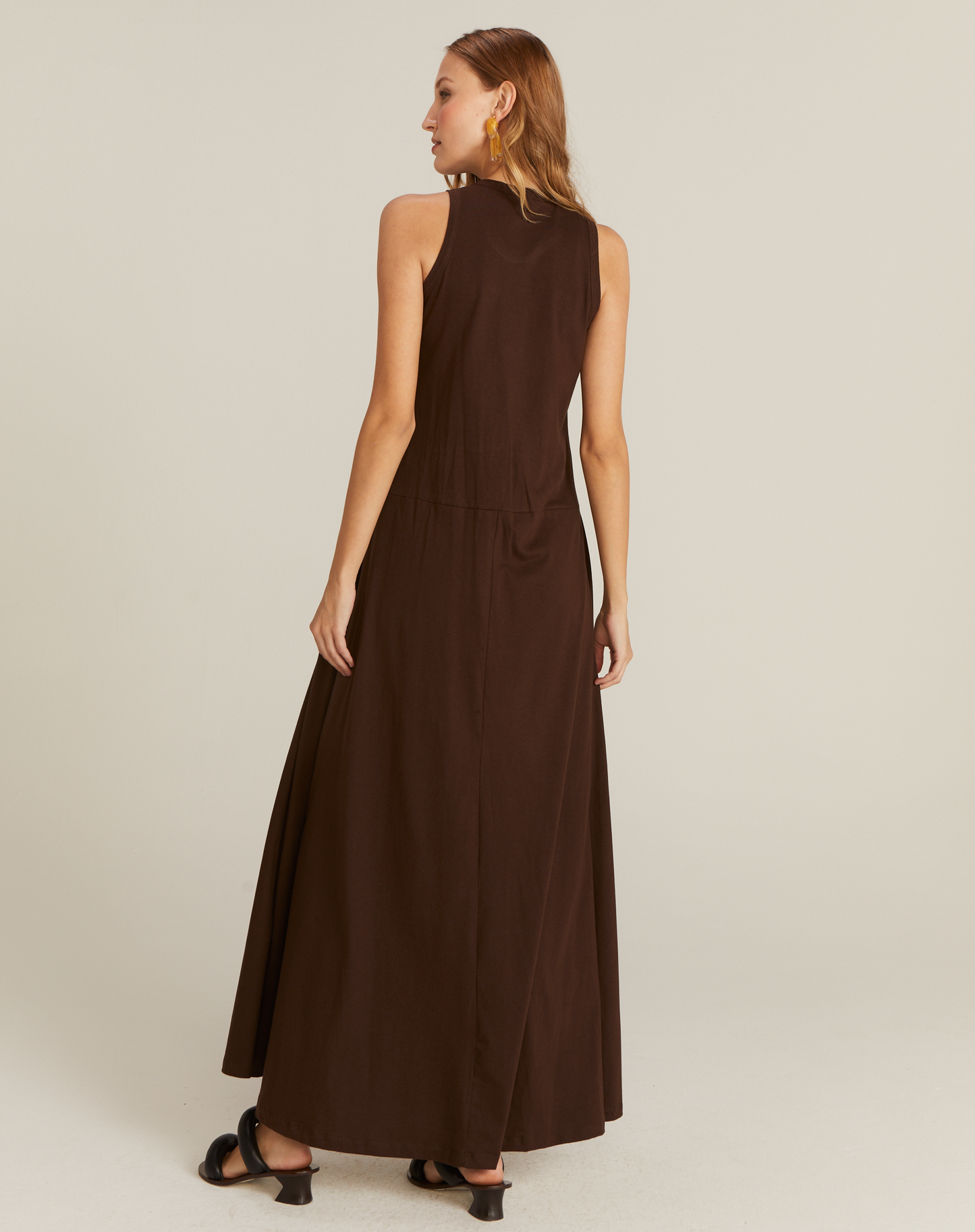 Vestido Elza Longo com Bolso Chocolate