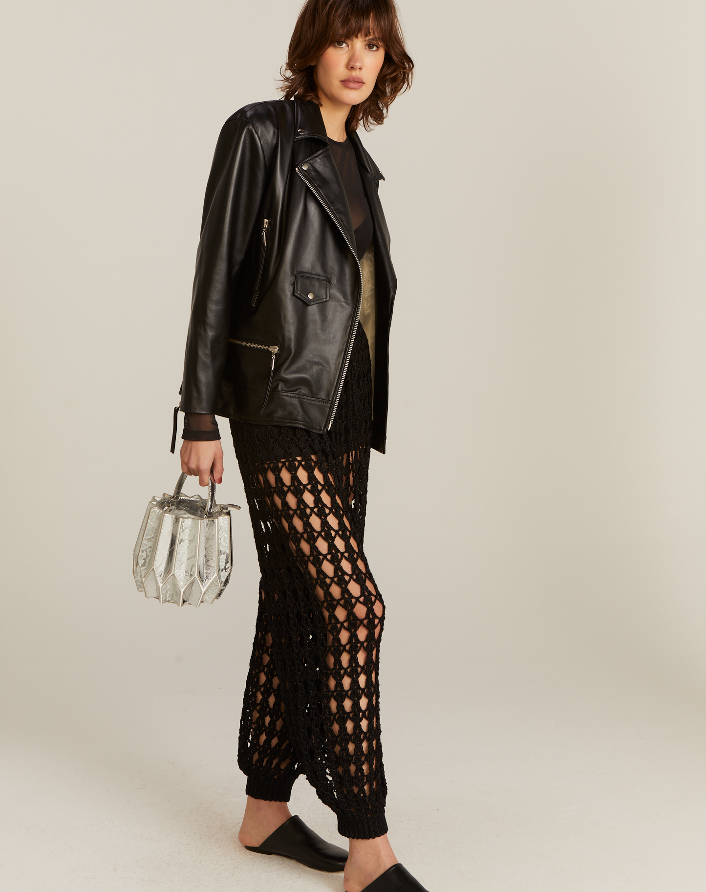 Jaqueta Biker Couro Preto
