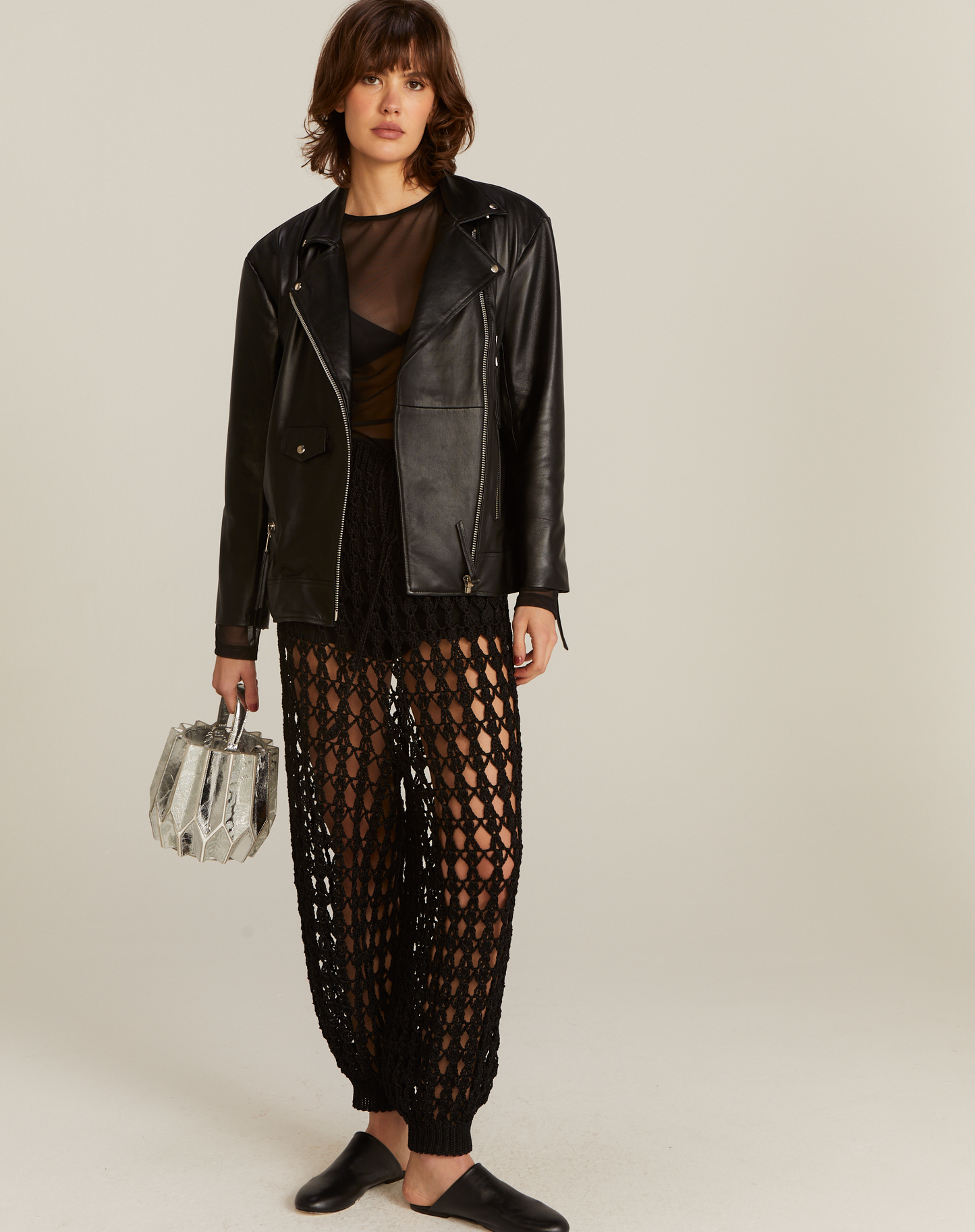 Jaqueta Biker Couro Preto