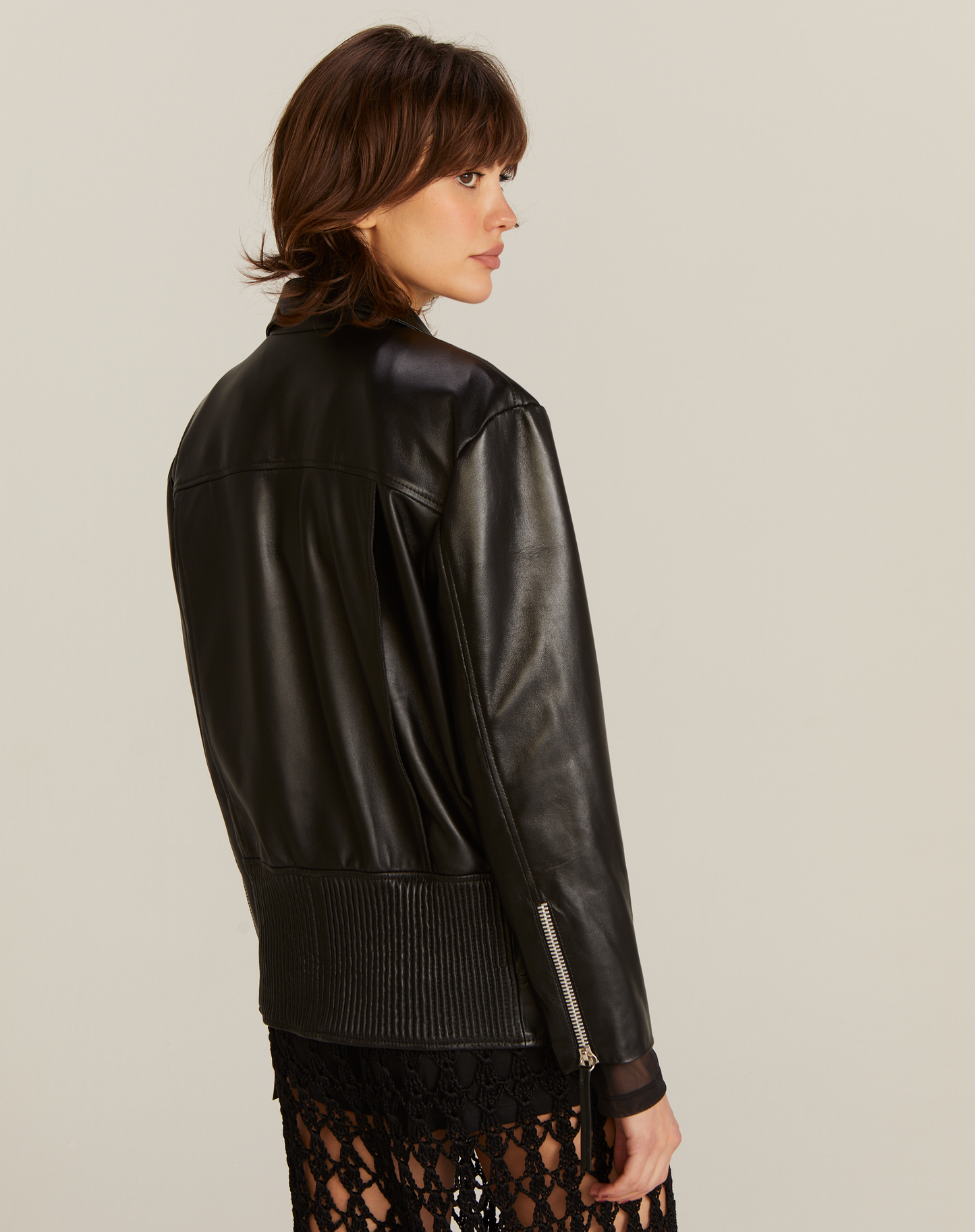 Jaqueta Biker Couro Preto