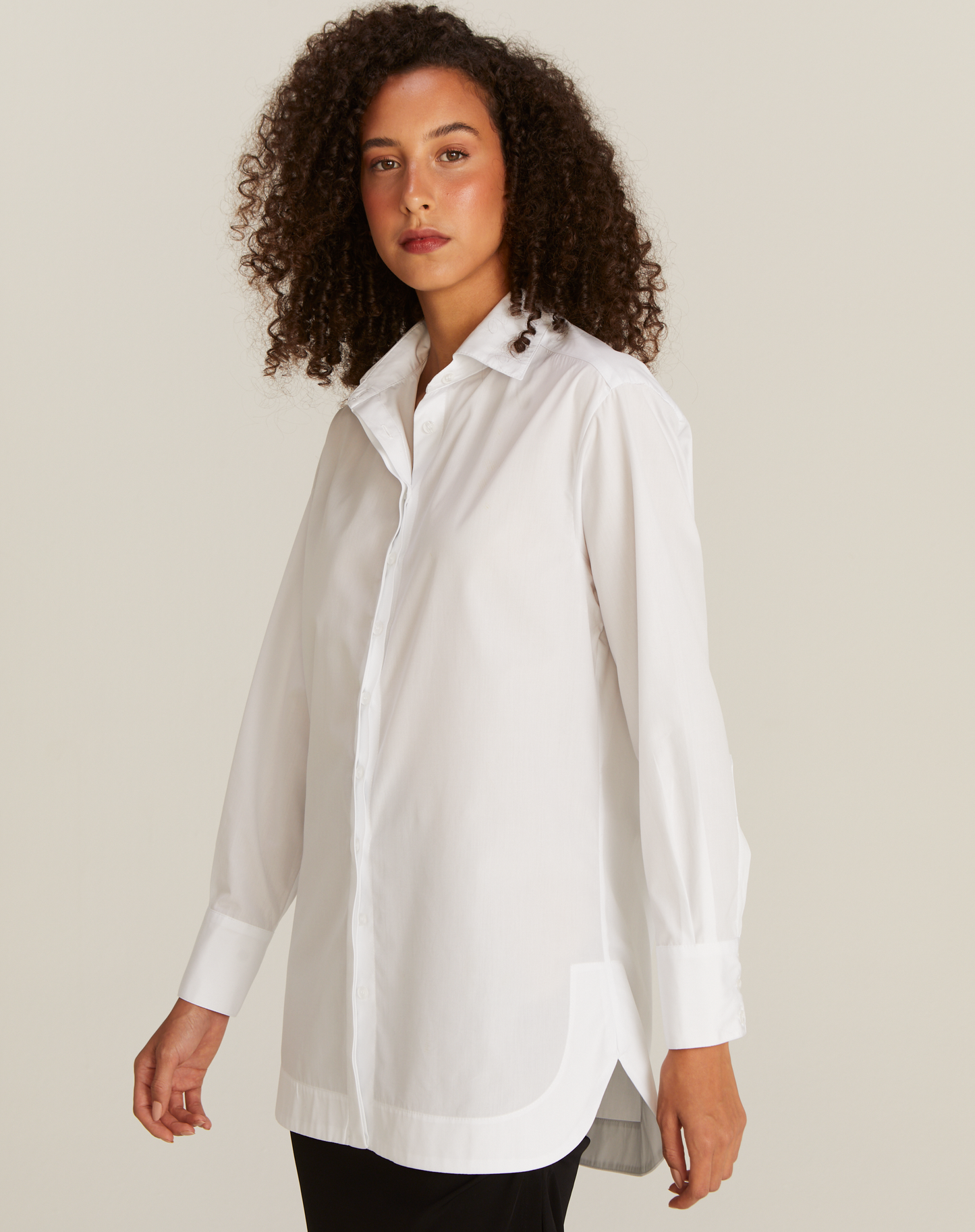 Camisa Canva Barra Arredondada Branco