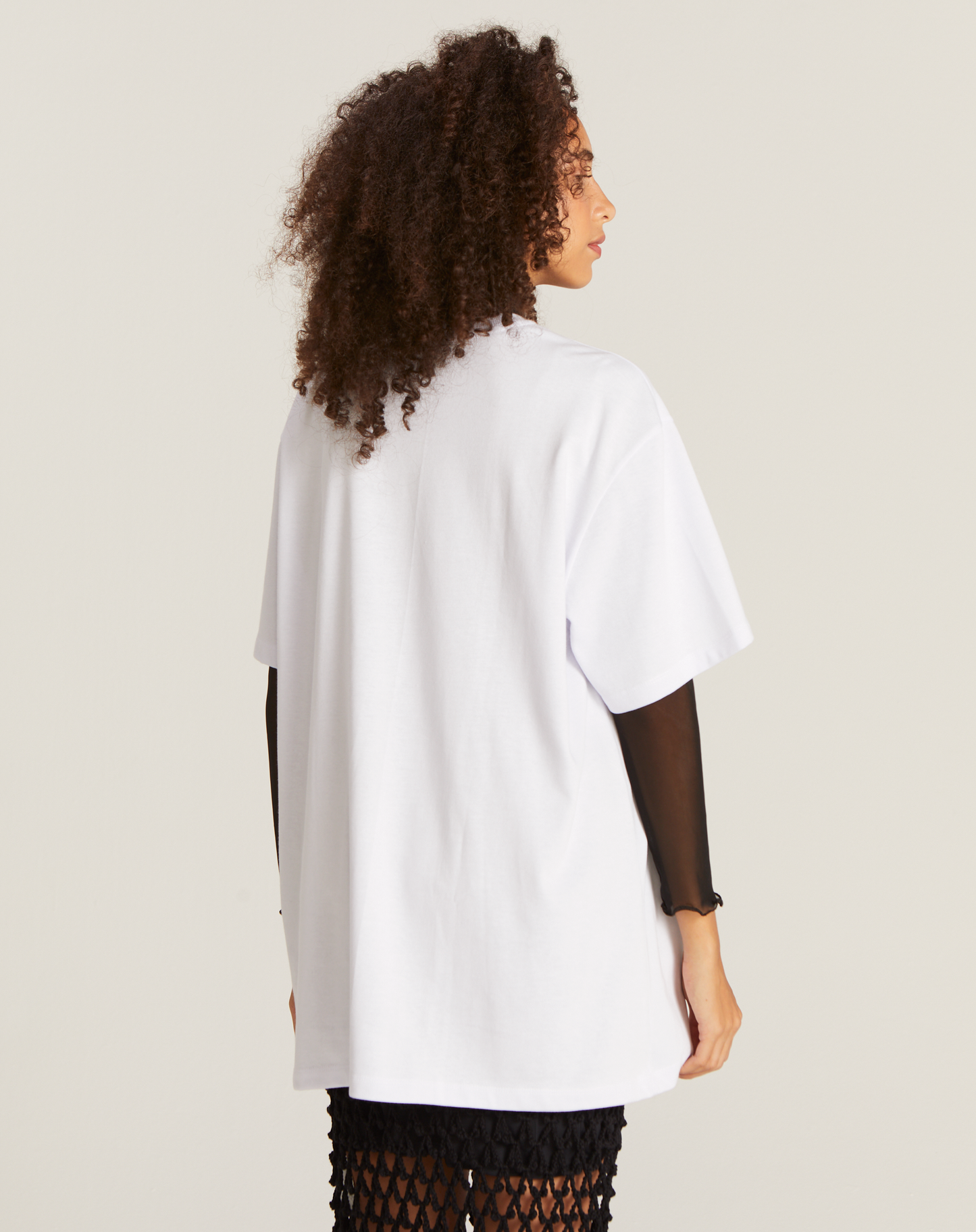 T-shirt Basic Oversized em Algodão Branca Tamanho único