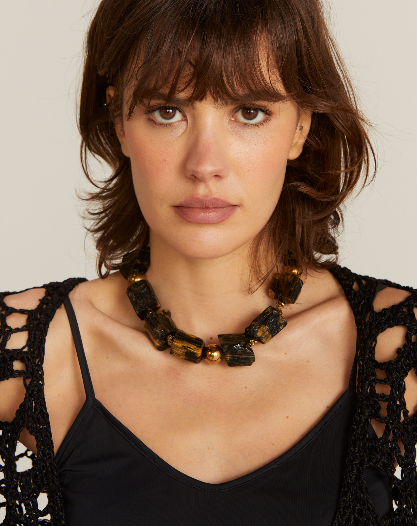 Colar Pirita Preto Gold