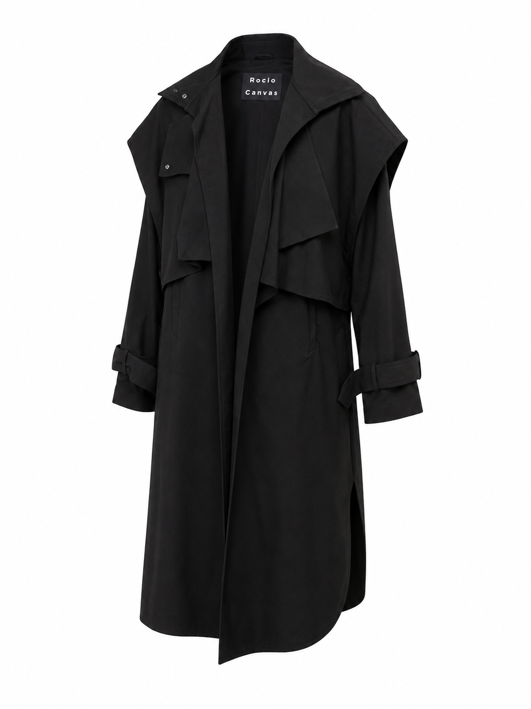 Trench Coat Jaspe Preto