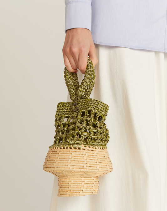 Bolsa Pot Greenish Palha