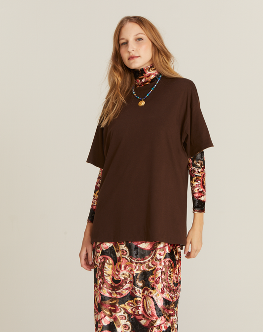 T-shirt Belém Dupla Face Chocolate e Denim