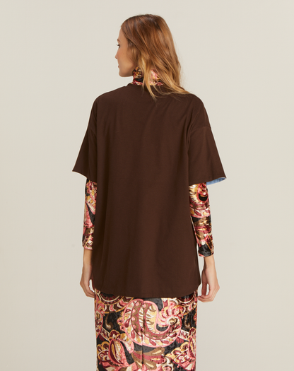 T-shirt Belém Dupla Face Chocolate e Denim