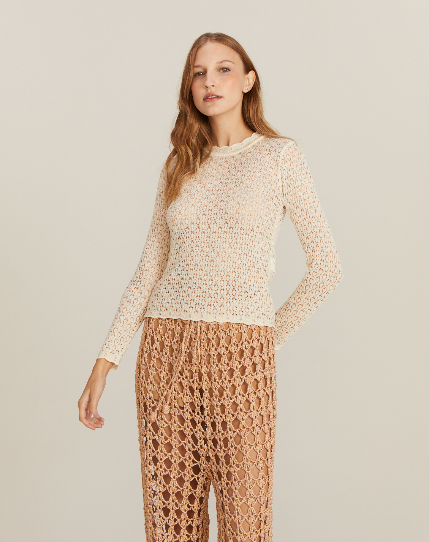 Blusa Maria New Manga Longa Finha Off White