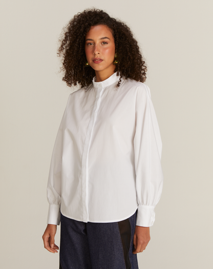 Camisa Celine Manga Morcego Branca