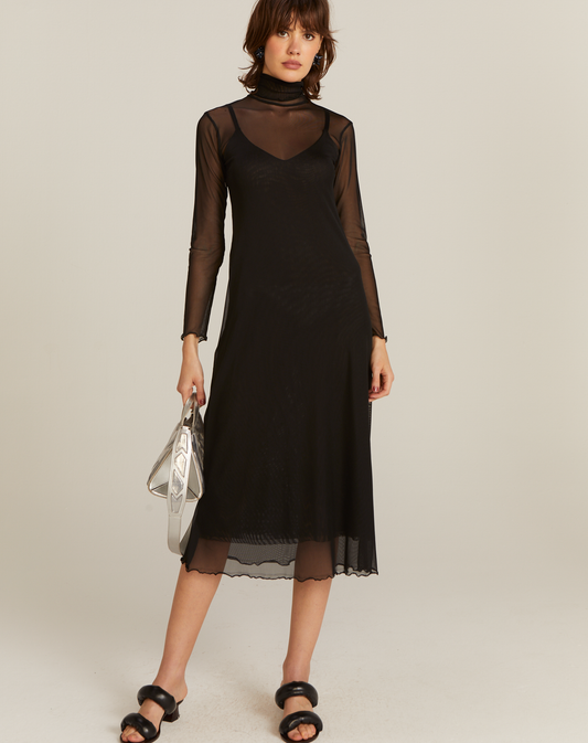 Vestido Khate Tule Preto