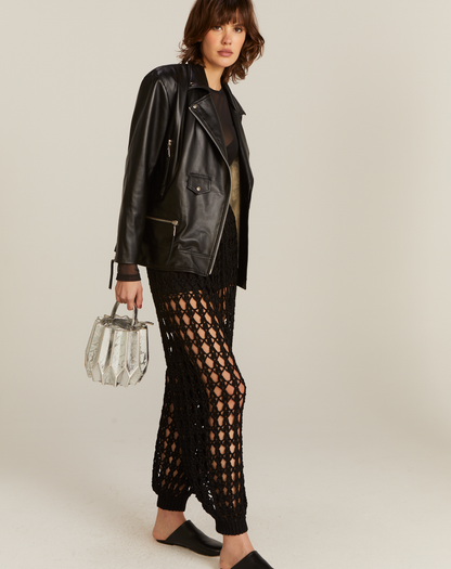 Jaqueta Biker Couro Preto
