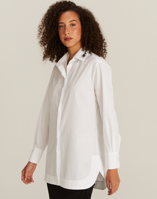 Camisa Canva Barra Arredondada Branco