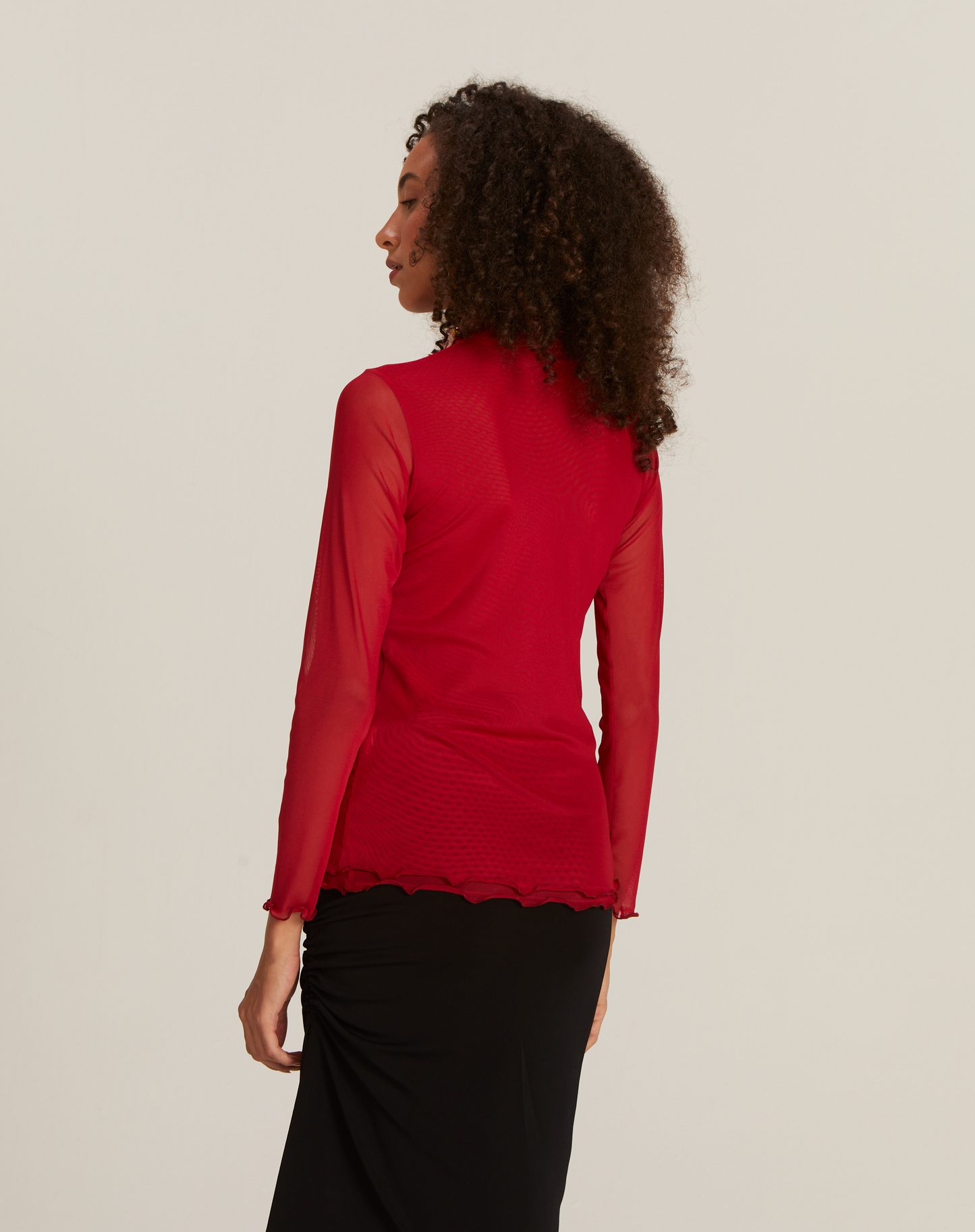 Blusa Segunda Pele Tule Vermelha