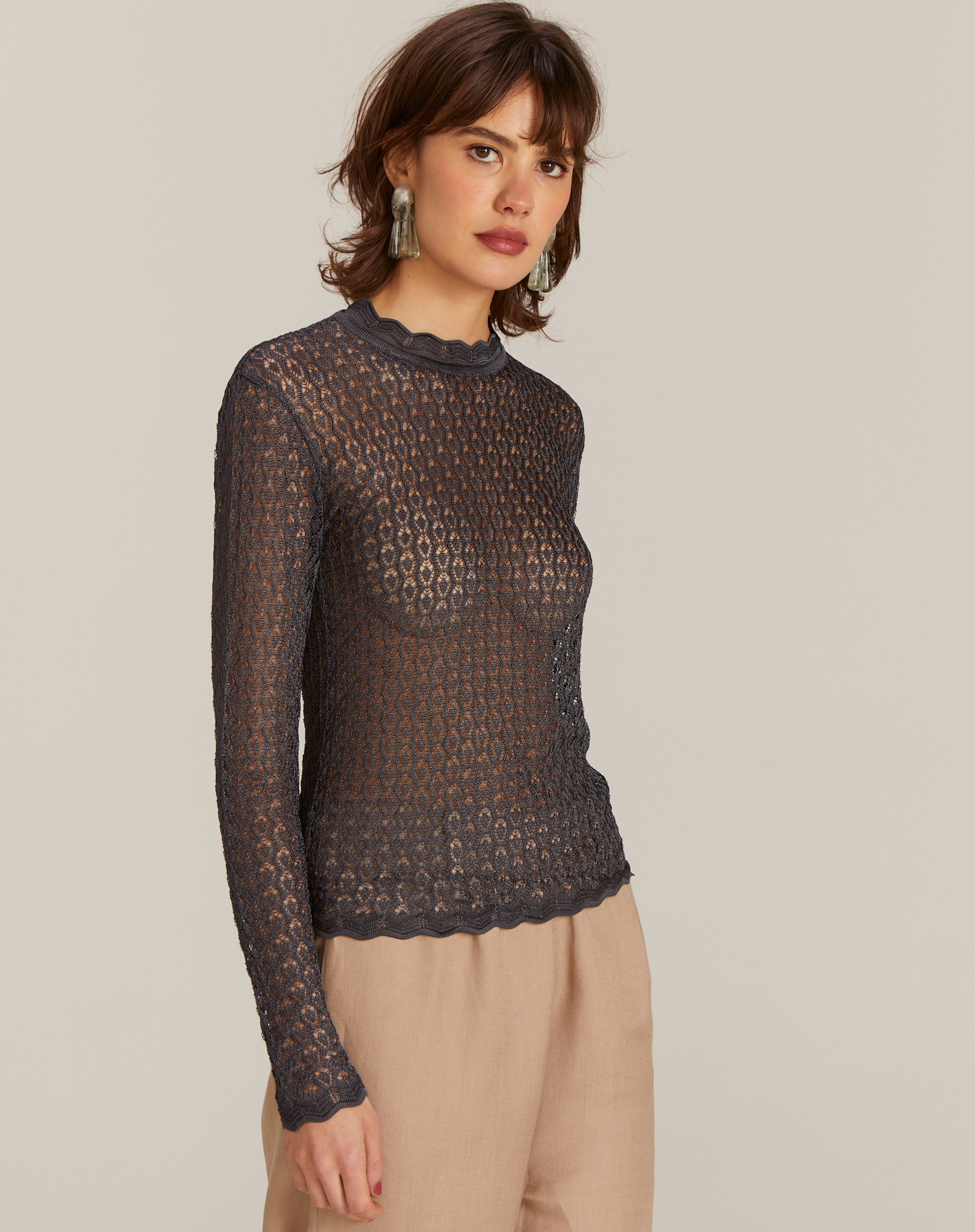 Blusa Maria New Manga Longa Fininha Grafitte