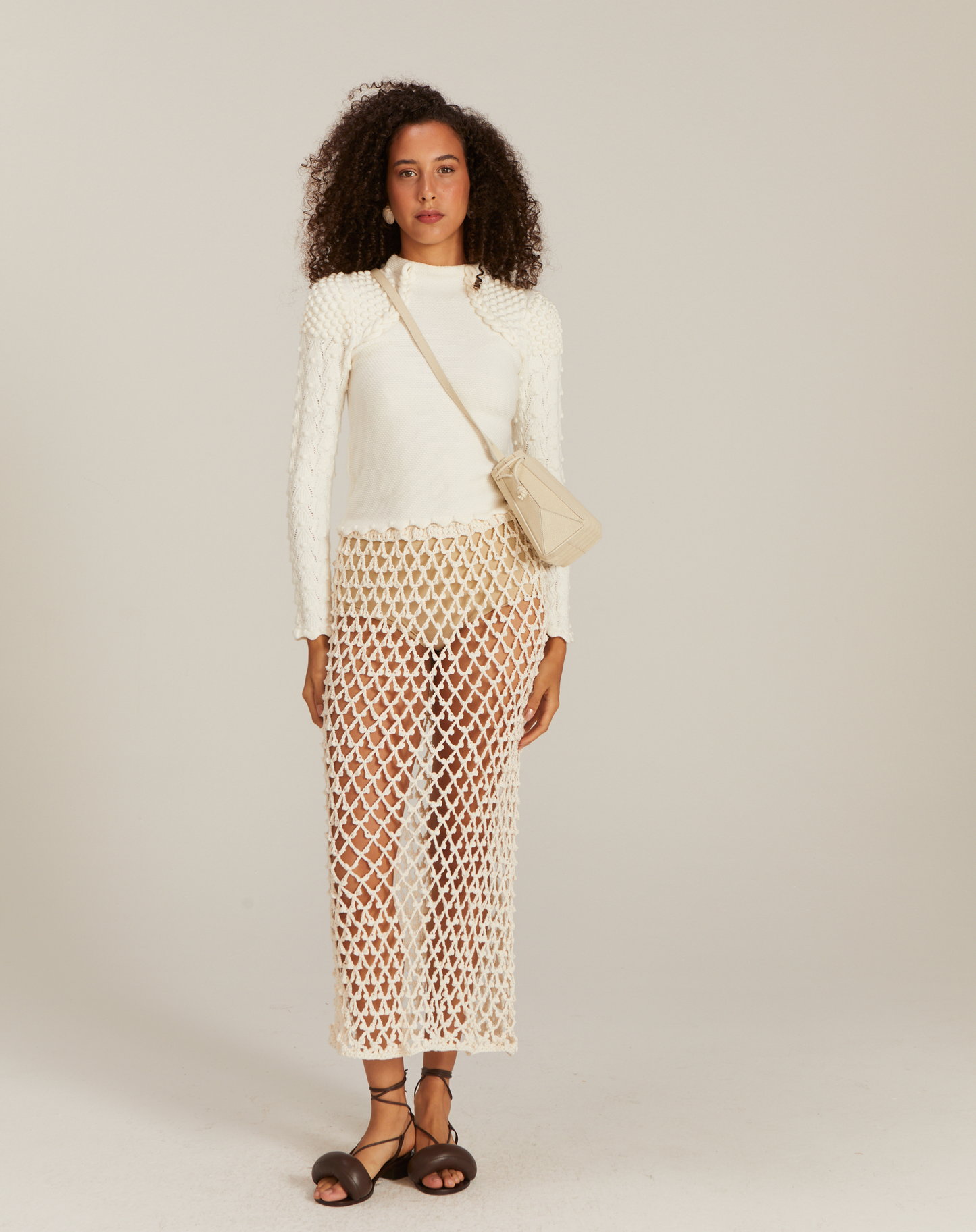 Blusa Ju em Tricot Manga Longa Off White