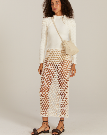 Blusa Ju em Tricot Manga Longa Off White