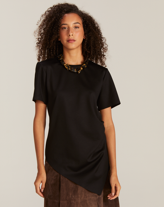 Blusa Cora com Recortes Preta