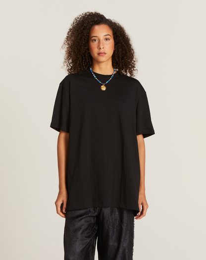 T-shirt Basic Oversized em Algodão Preta Tamanho único