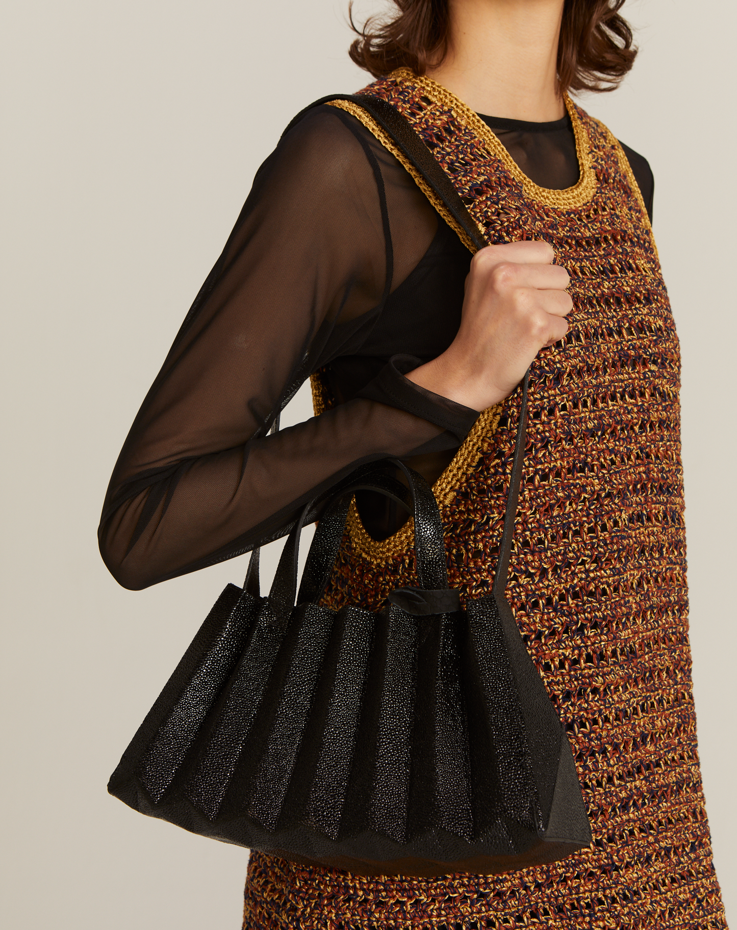 Bolsa Stingray Couro Preto