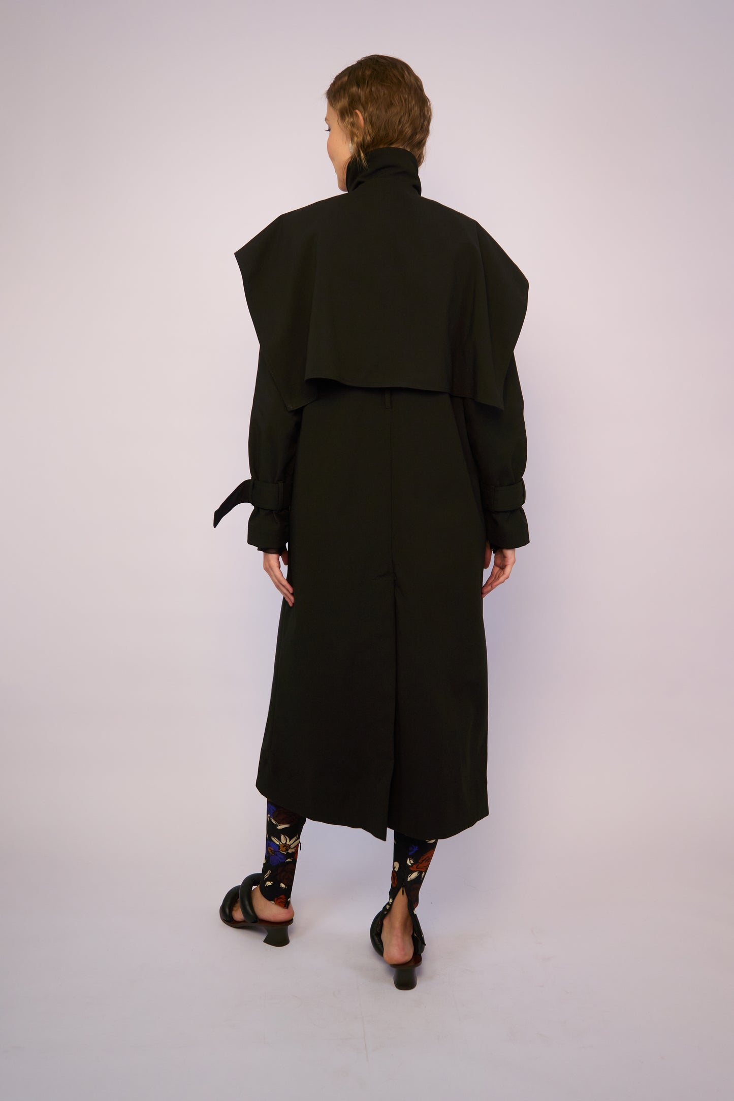 Trench Coat Jaspe Preto