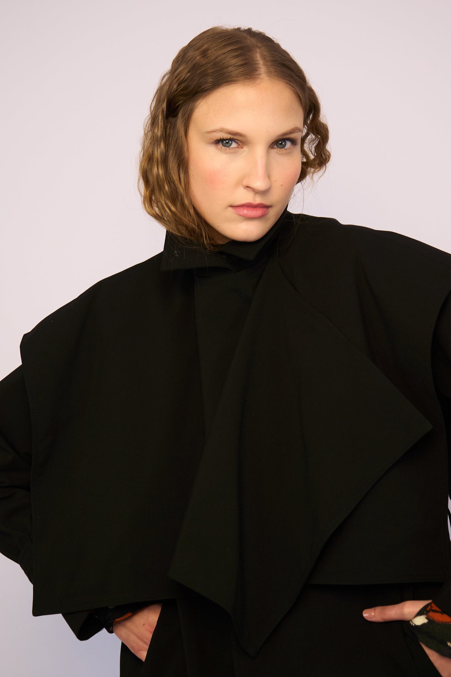 Trench Coat Jaspe Preto