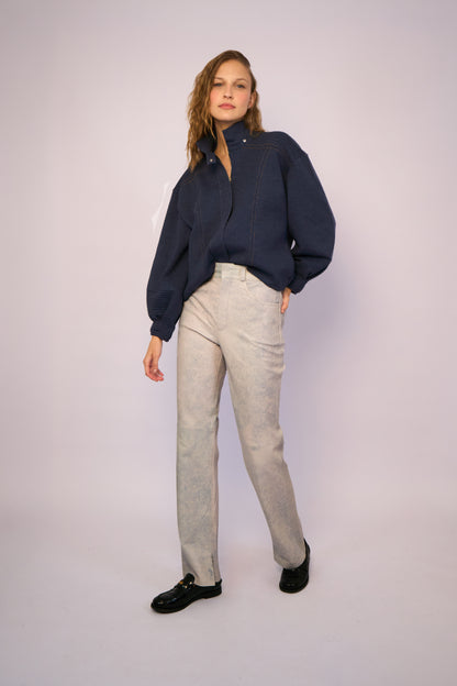 Calça Couro Tipo Jeans